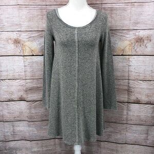 BILLABONG Heather Grey Round Neck Long Sleeve Knit Shirt Dress Size S